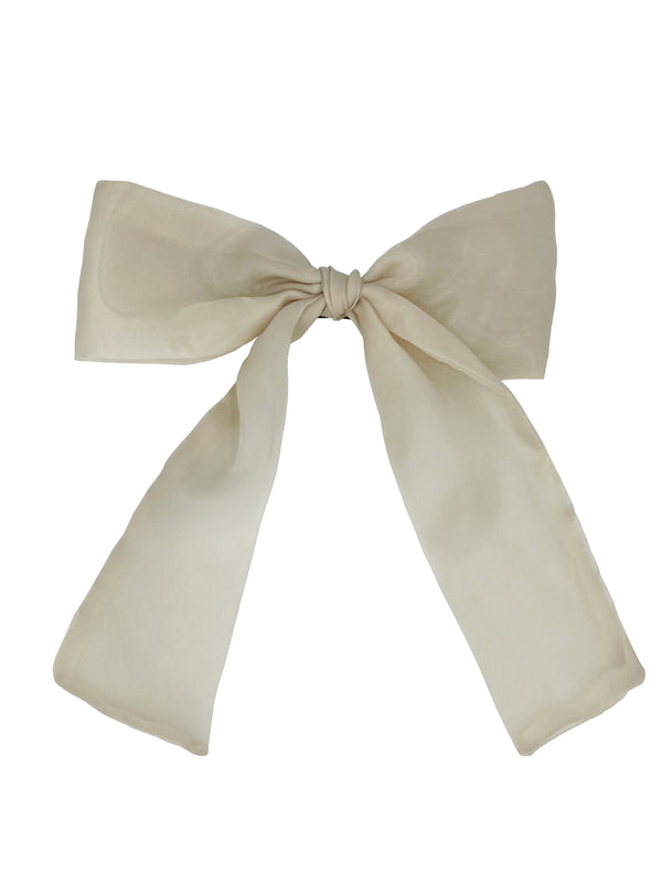 Beige Organza Hair Bow Clips for Women - New Bow Clip!