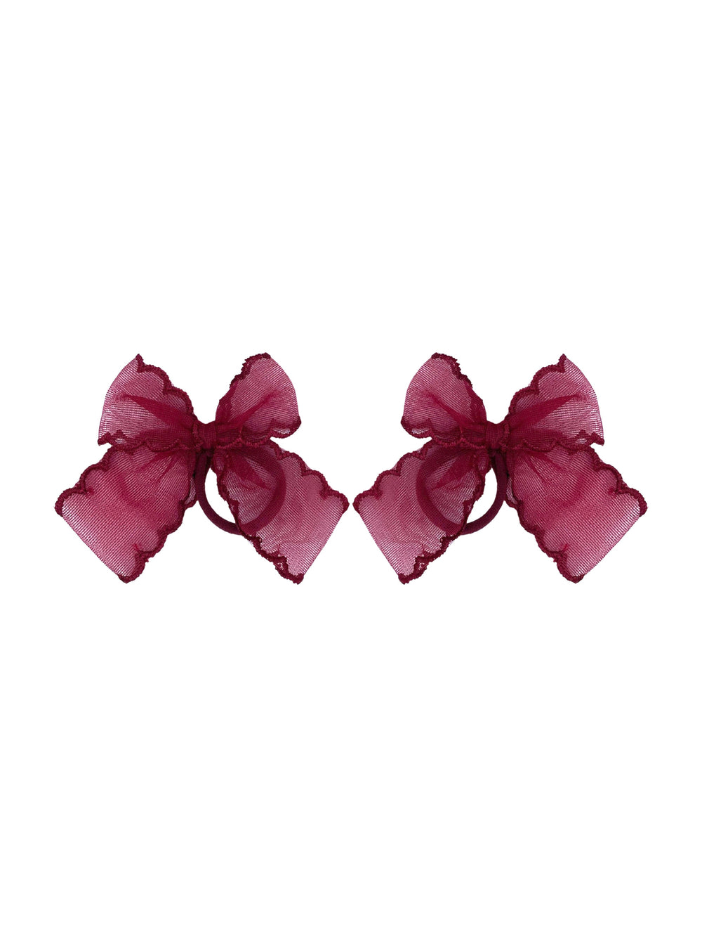 Elegant Hair Bows Mini Burgundy Lace Bow ππ