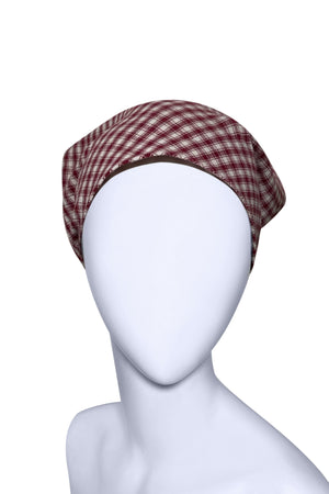 Parisian Style Hair Scarf Red Gingham Checked Bandana ! NEW