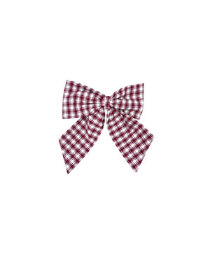New ! Gingham red bow clip