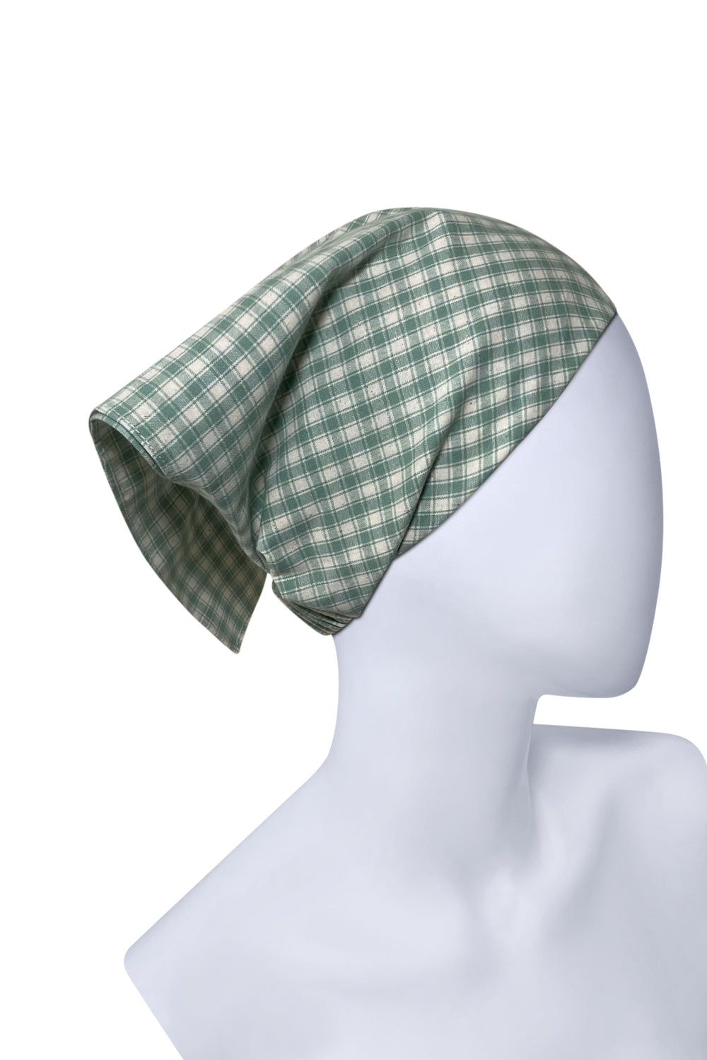 New ! Women’s Hair Bandana Light Green Checked Bandana !