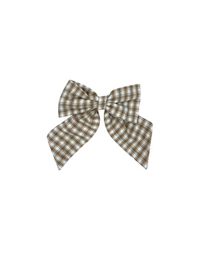 New ! Gingham camel bow clip
