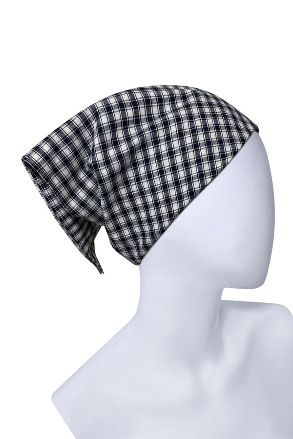 New ! Women’s Hair Bandana Navy Blue Checked Bandana