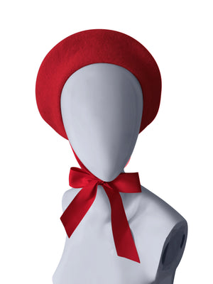 Red Wool French Beret – Bold Parisian Style with Retro Coquette Flair
