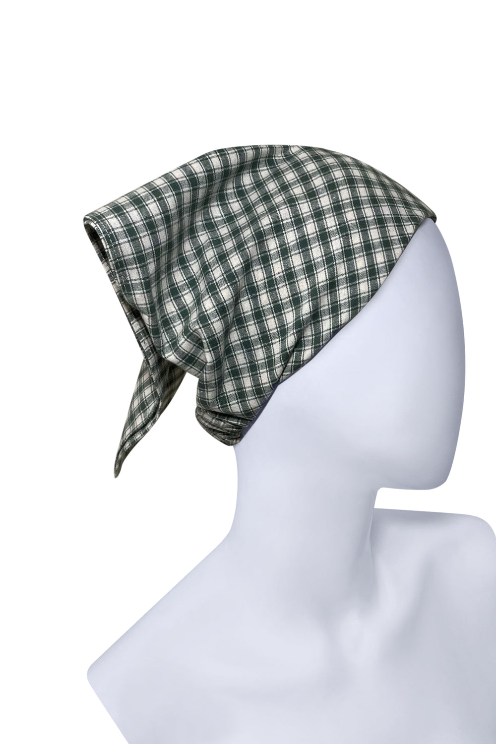 New ! Stylish Bandana for Women Dark Green Gingham Bandana