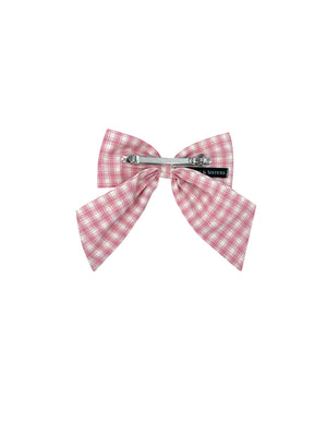 New ! Pink gingham bow clip