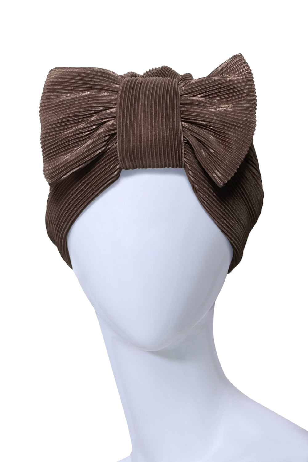 MONTSOURIS - BROWN TURBAN WITH BOW !