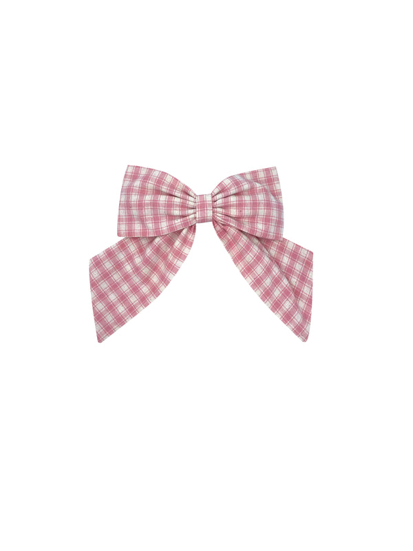 New ! Pink gingham bow clip