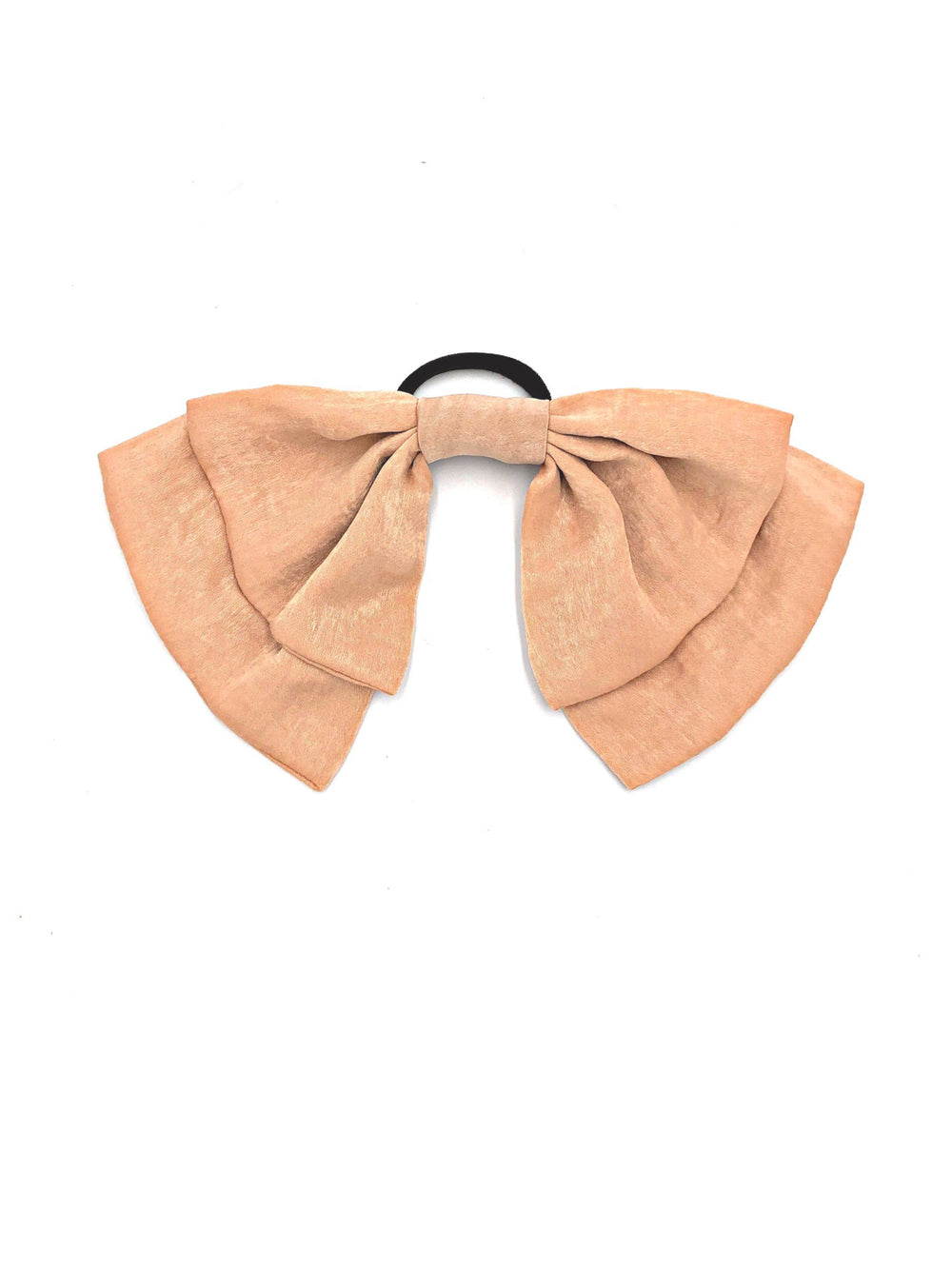 Salmon double bow hair tie
