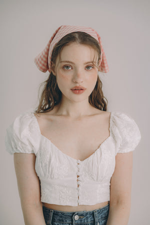 New ! Women’s Hair Bandana Pink Gingham Checked Bandana