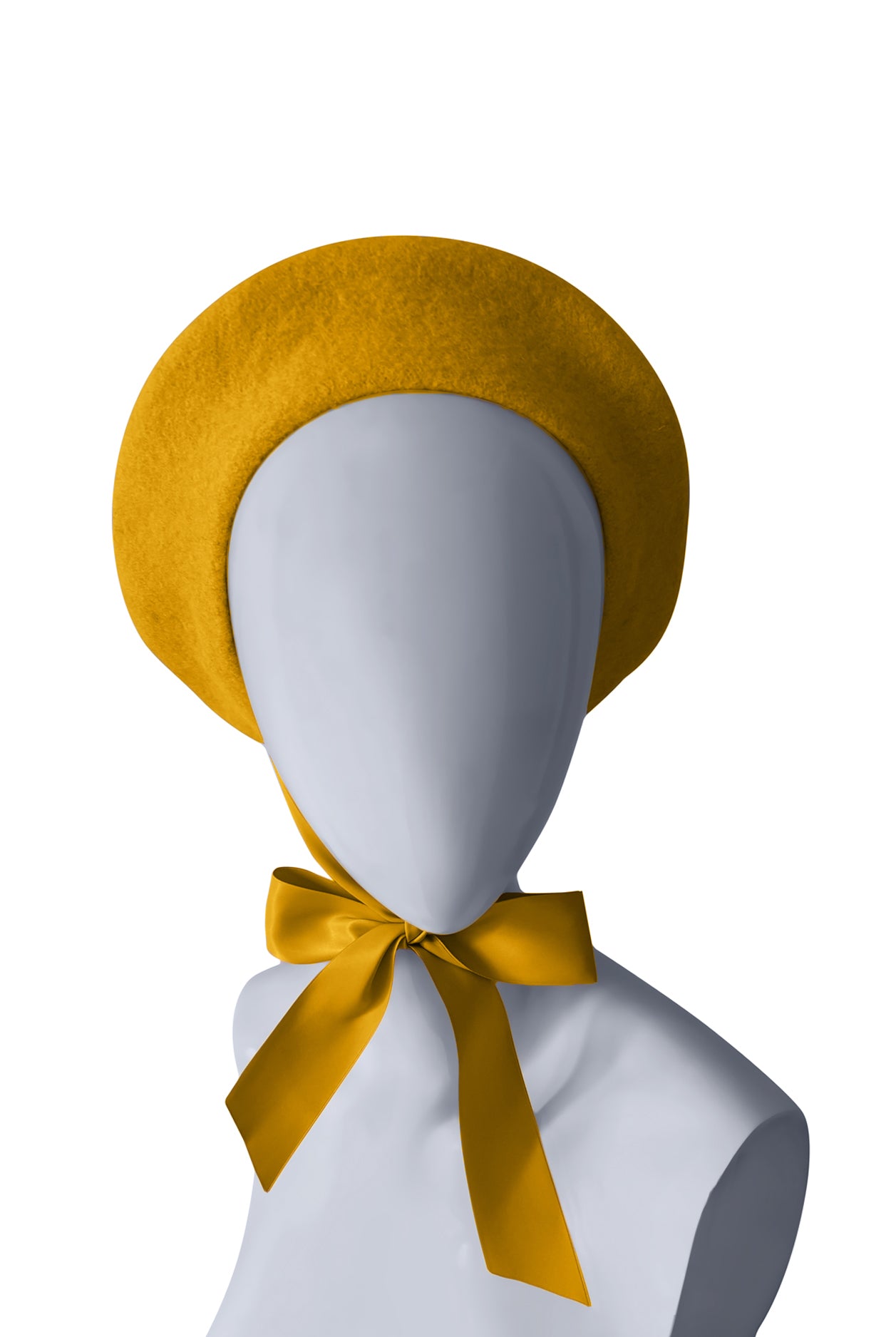 NEW RITA ROW women\'s wool beret in mustard rennes — Signa 1925 | Felted Knit Beret in Olive main image 2
