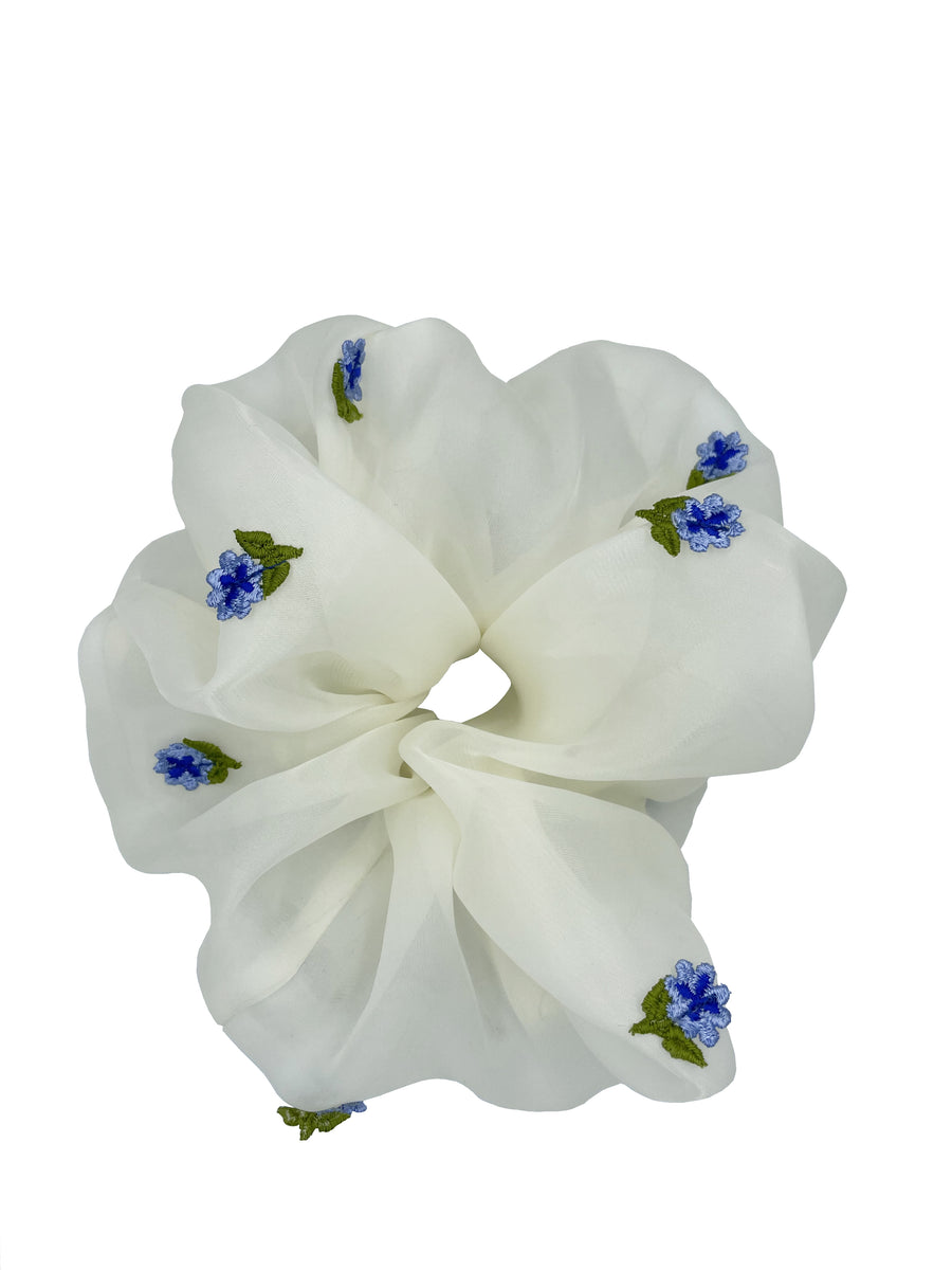 Blue flowers scrunchie - New !