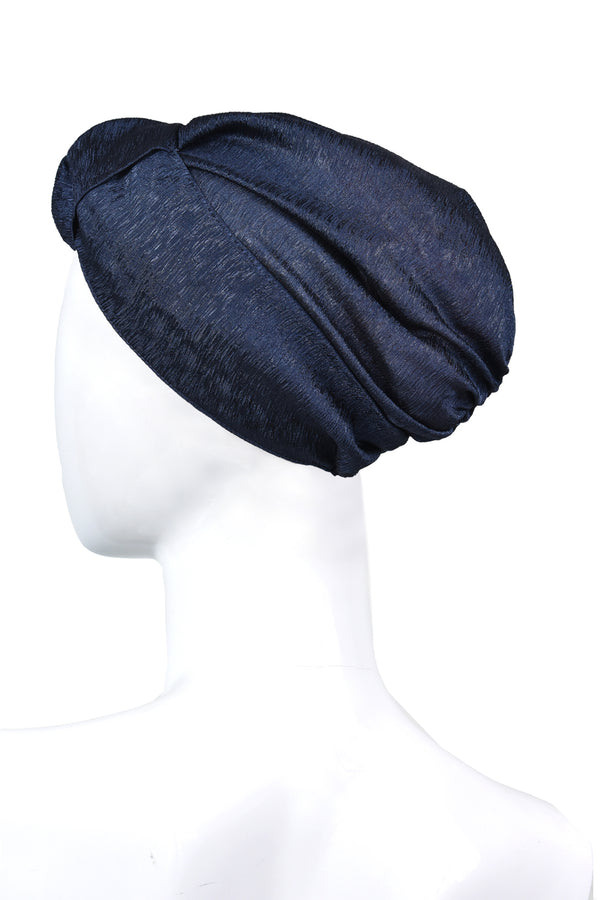 Women’s Turban Headwrap Cite U Navy Blue Knotted Turban