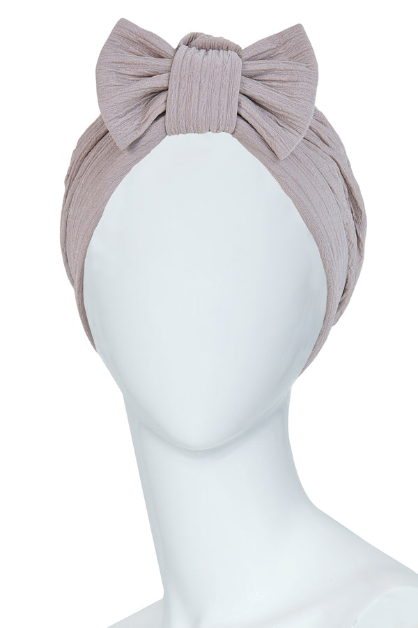 Turban for Hair Loss Ivry Gris Beige Turban With Bow - New!