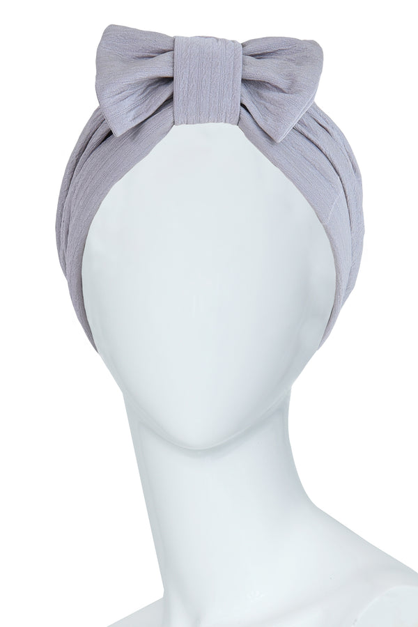 Turban for Cancer Patients Saint Placide Grey Turban With Bow- New!