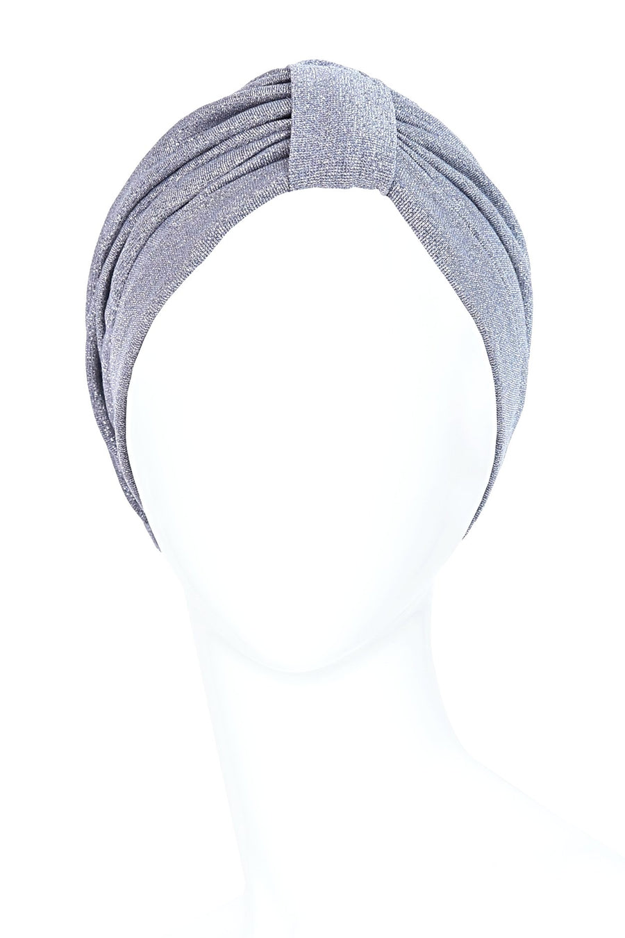 Grey lurex turban