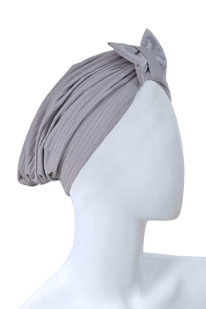 Turban for Cancer Patients Saint Placide Grey Turban With Bow- New!