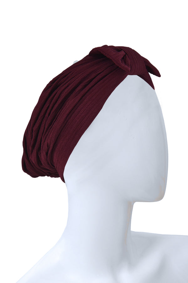 Turban for Hair Loss Cariou Burgundy Turban With Bow - New !