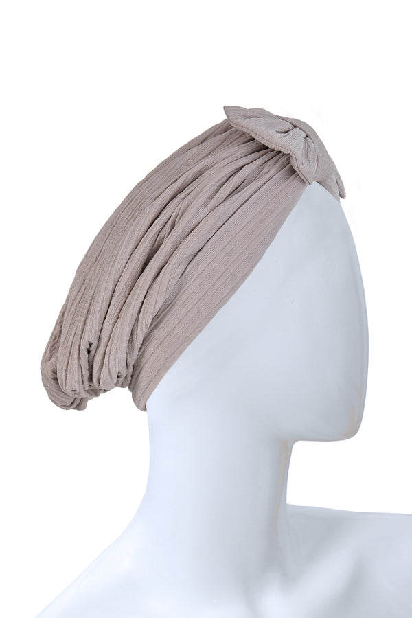 Turban for Hair Loss Ivry Gris Beige Turban With Bow - New!