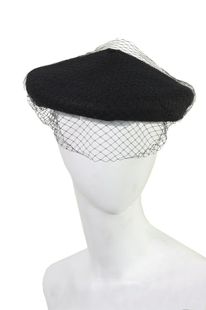Le beret en paille voilette noir - NEW !