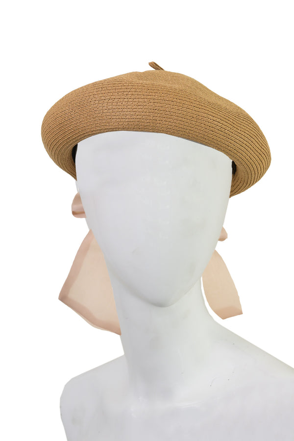 Le beret en paille camel - NEW !