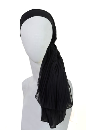 Pleated black headwrap