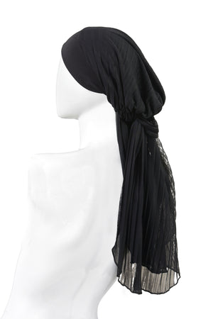 Pleated black headwrap
