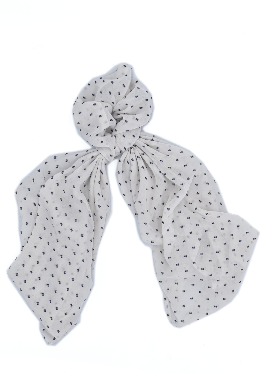 White scarf with blue square !