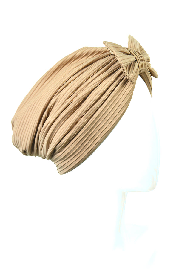 Women’s Turban Headwrap Rambuteau Bow Beige Turban