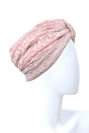Luxury Turban Headband Dentelle Pink Turban