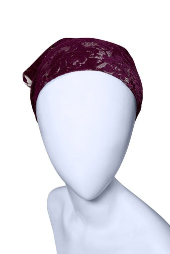 Stylish Bandana for Women Burgundy Lace Bandana - NEW !