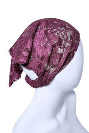 Stylish Bandana for Women Burgundy Lace Bandana - NEW !