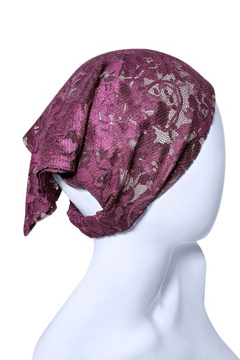 Stylish Bandana for Women Burgundy Lace Bandana - NEW !
