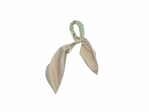 Darker beige pearls scrunchie