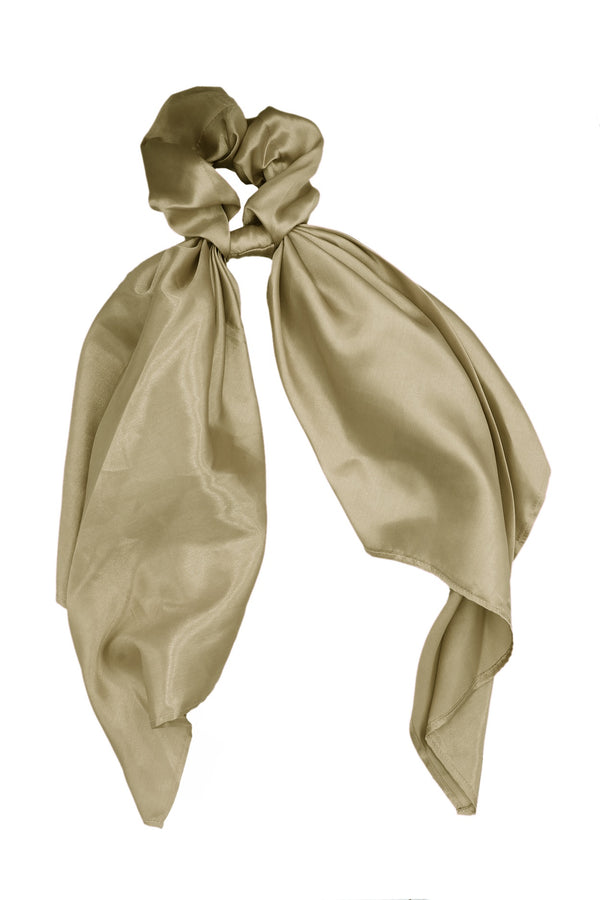 Satin dark beige scrunchie !