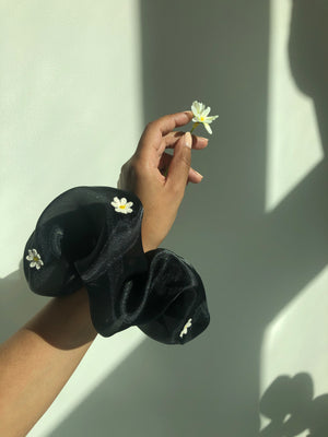 Organza Scrunchie Daisy Flowers Scrunchie