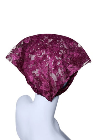 Stylish Bandana for Women Burgundy Lace Bandana - NEW !