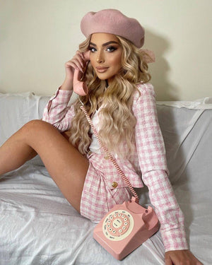 Pink Plumetis Beret – NEW!