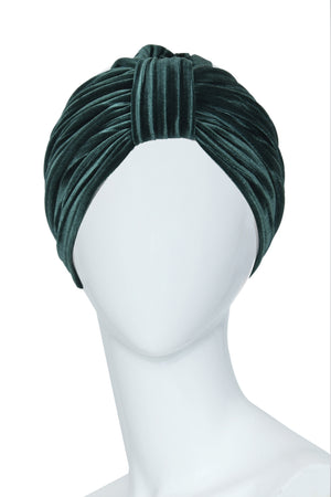 Emerald Green Velvet Turban for Women – Minimalist Elegance