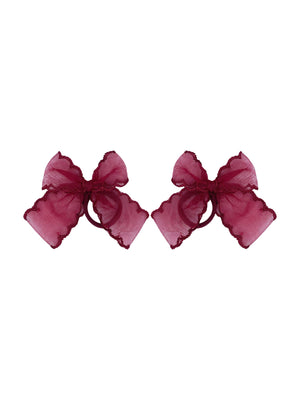 Mini burgundy lace bow 🎀🎀