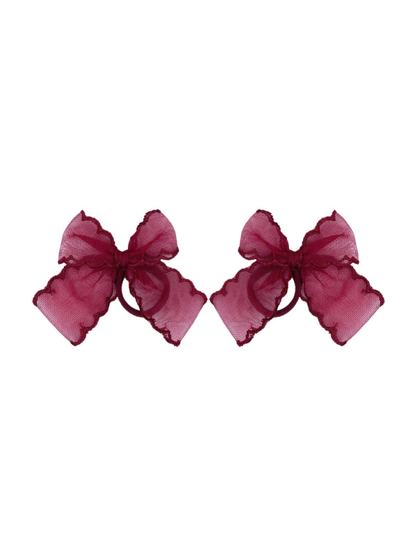 Mini burgundy lace bow 🎀🎀