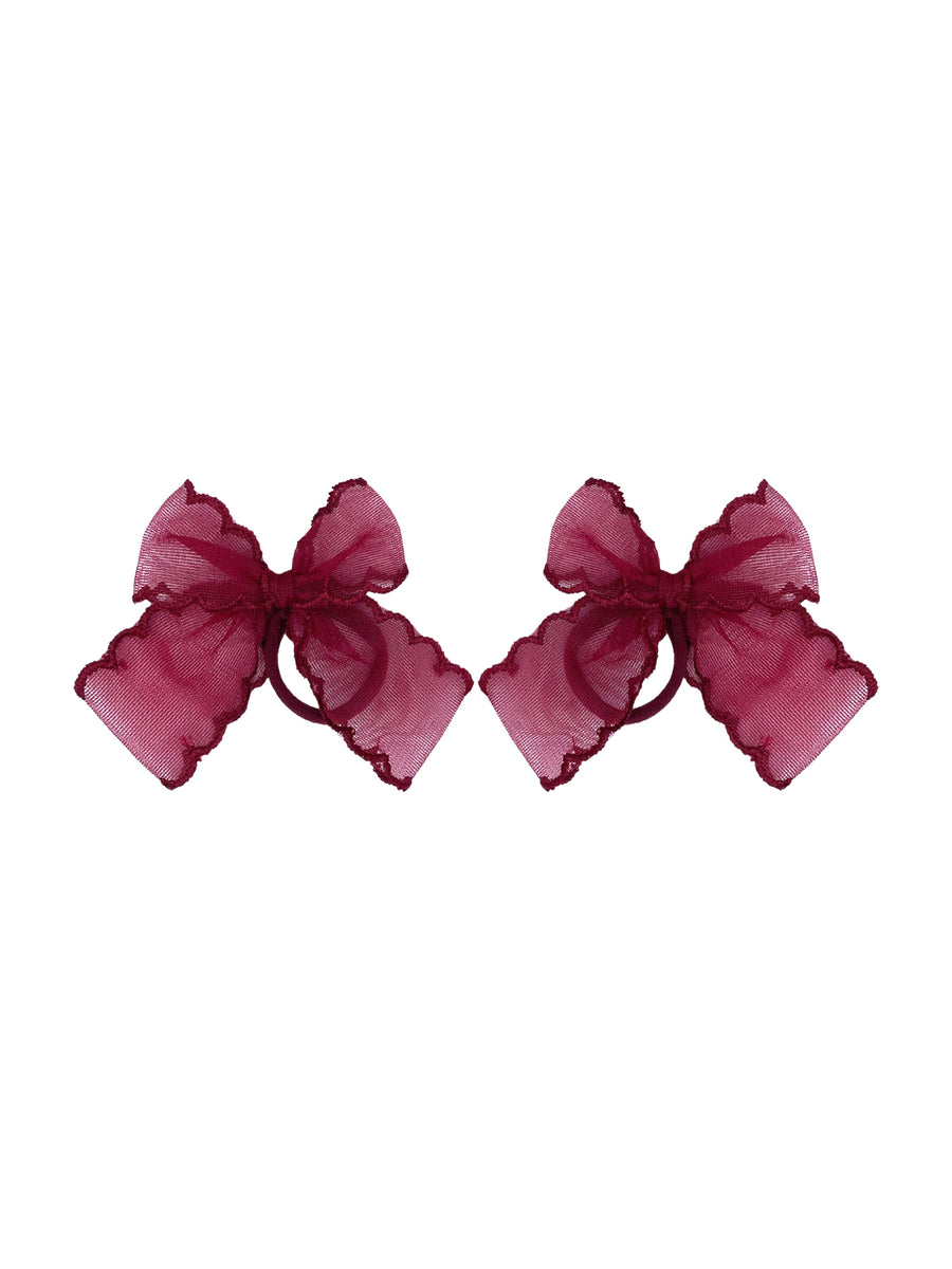 Mini burgundy lace bow 🎀🎀