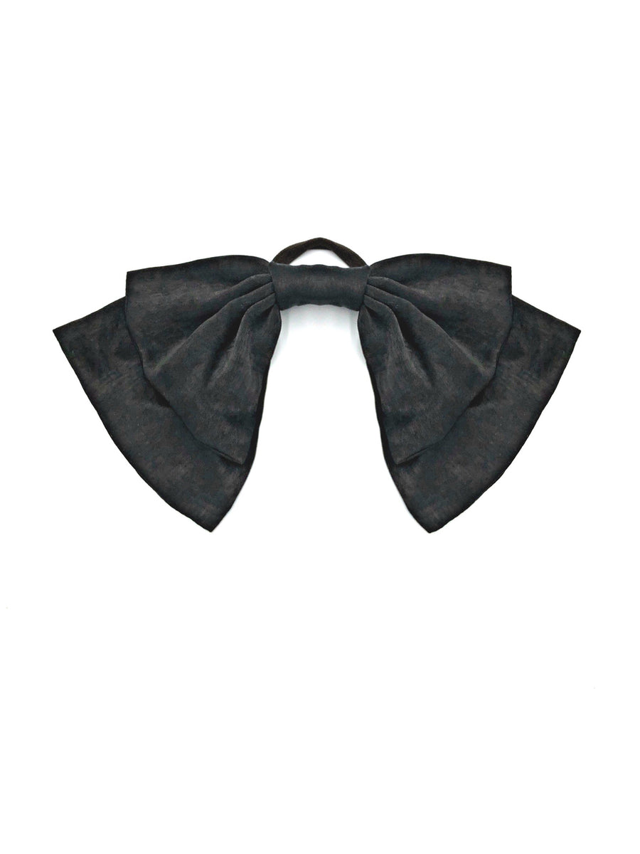 Black double bow hair tie