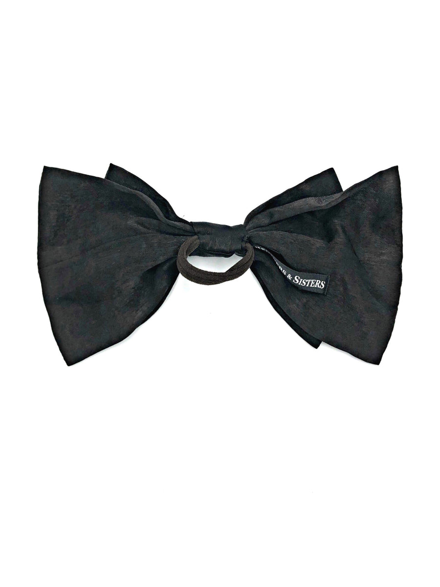 Black double bow hair tie