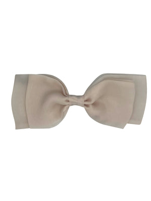 Women Blush Organza Hair Bow Clip – Pink Barrette for Party, Wedding & Everyday Wear