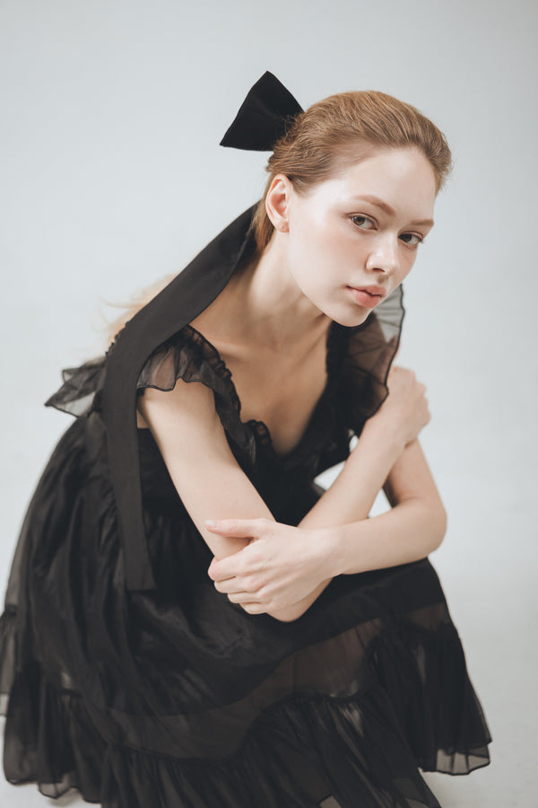 Black Cotton Maxi Bow for Women – Oversized Hair Accessory
