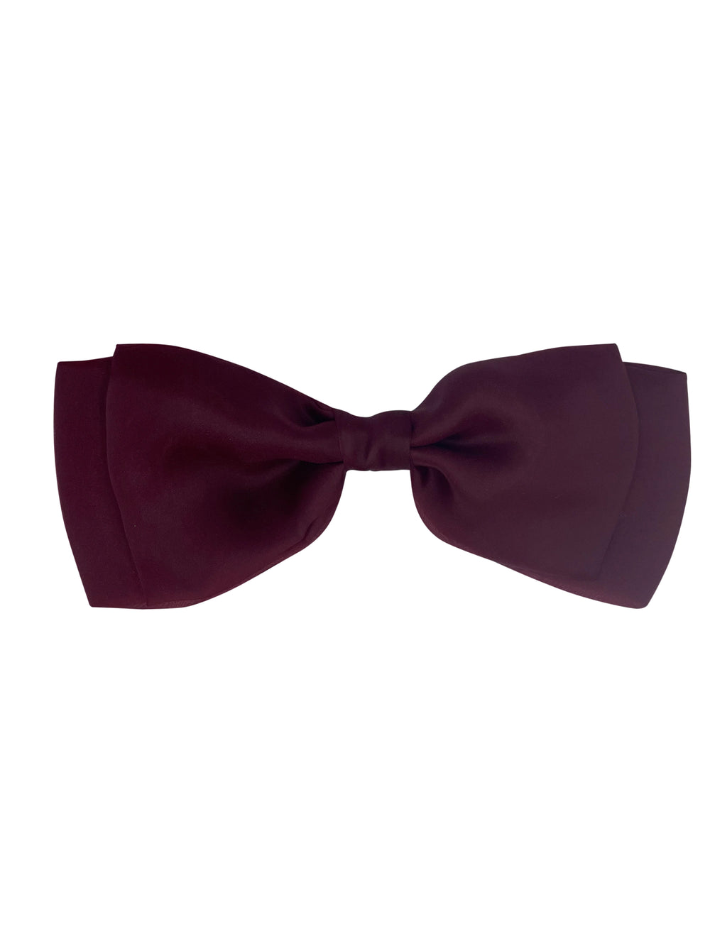 Women Burgundy Organza Hair Bow Clip – Barrette for Party, Wedding & Everyday Styling