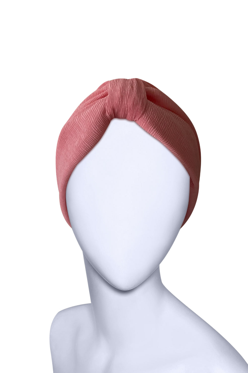 Rose Pink Pleated Turban Cap – Lined Pre-Tied Headwrap