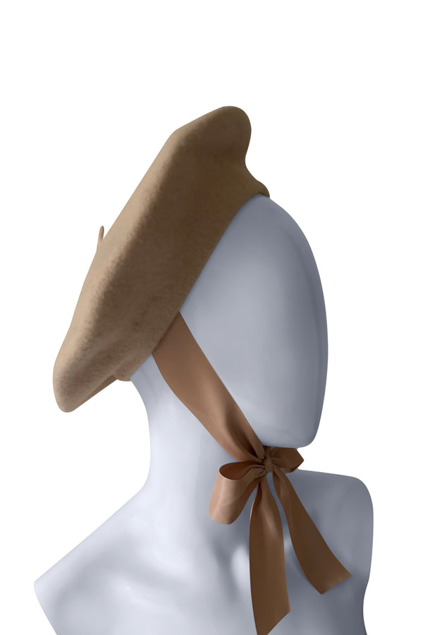Camel Wool Beret | Classic French beret   & Women