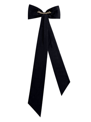 Black Cotton Maxi Bow for Women – Oversized Hair Accessory